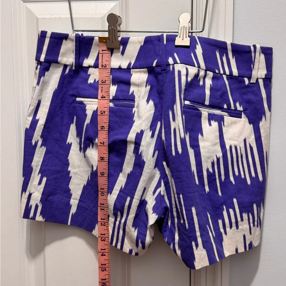 J. Crew Blue and White Abstract Shorts size 2